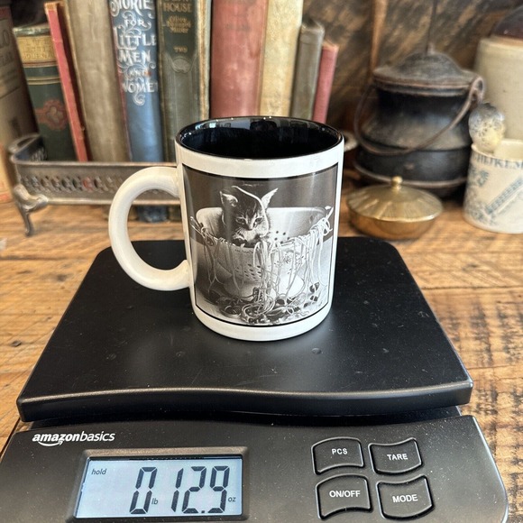 Vintage Curious Cat Spaghetti David McEnery Coffee Mug 1997 Cute Collectible - Picture 9 of 9
